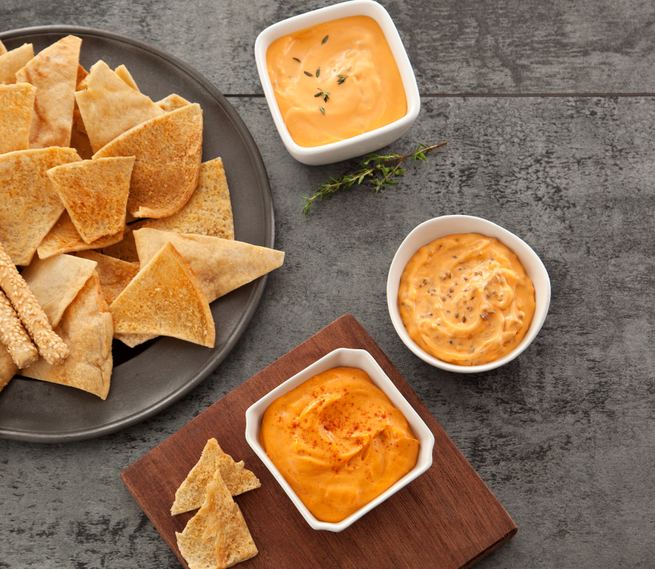 Trio de dips Cheddar