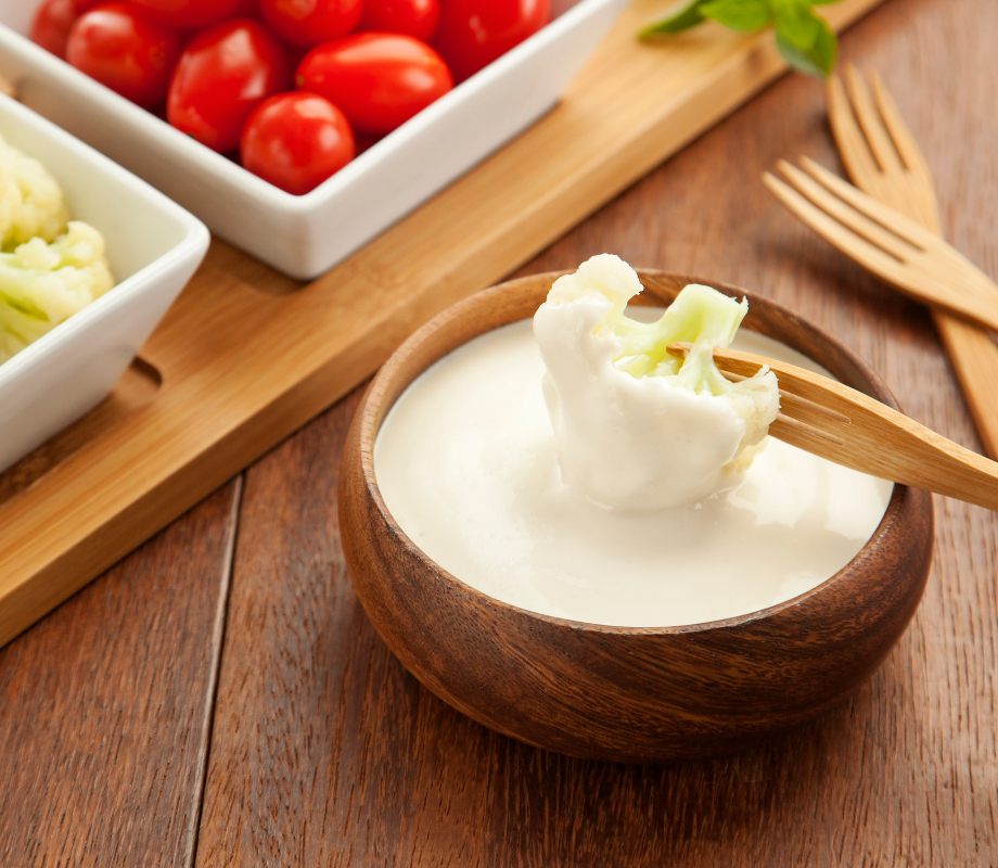 Queijo cremoso com vegetais