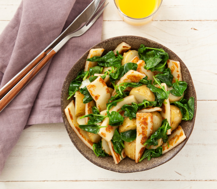 Salada morna de Coalho com batatas
