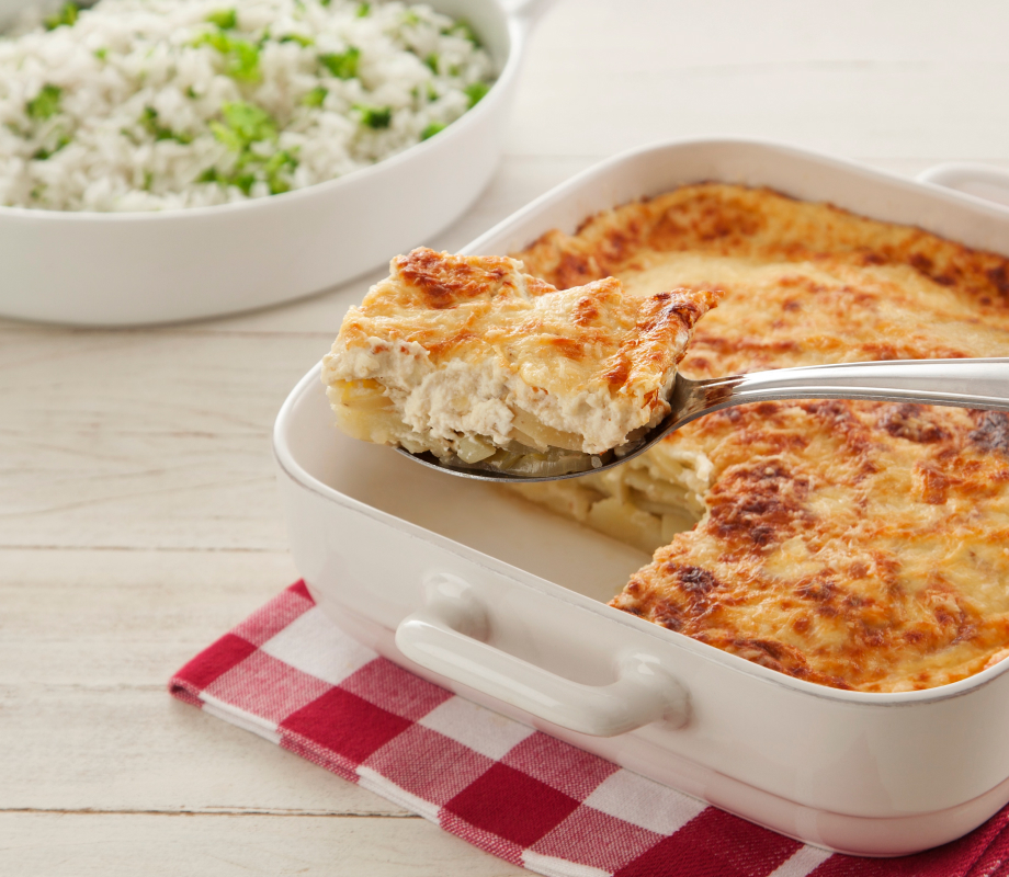 Batata cremosa e gratinado de Creme de Ricota