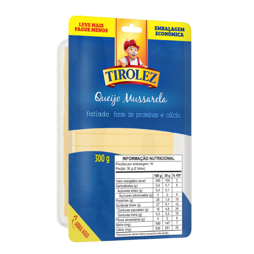 Sliced Mozzarella Cheese 300g - Tirolez